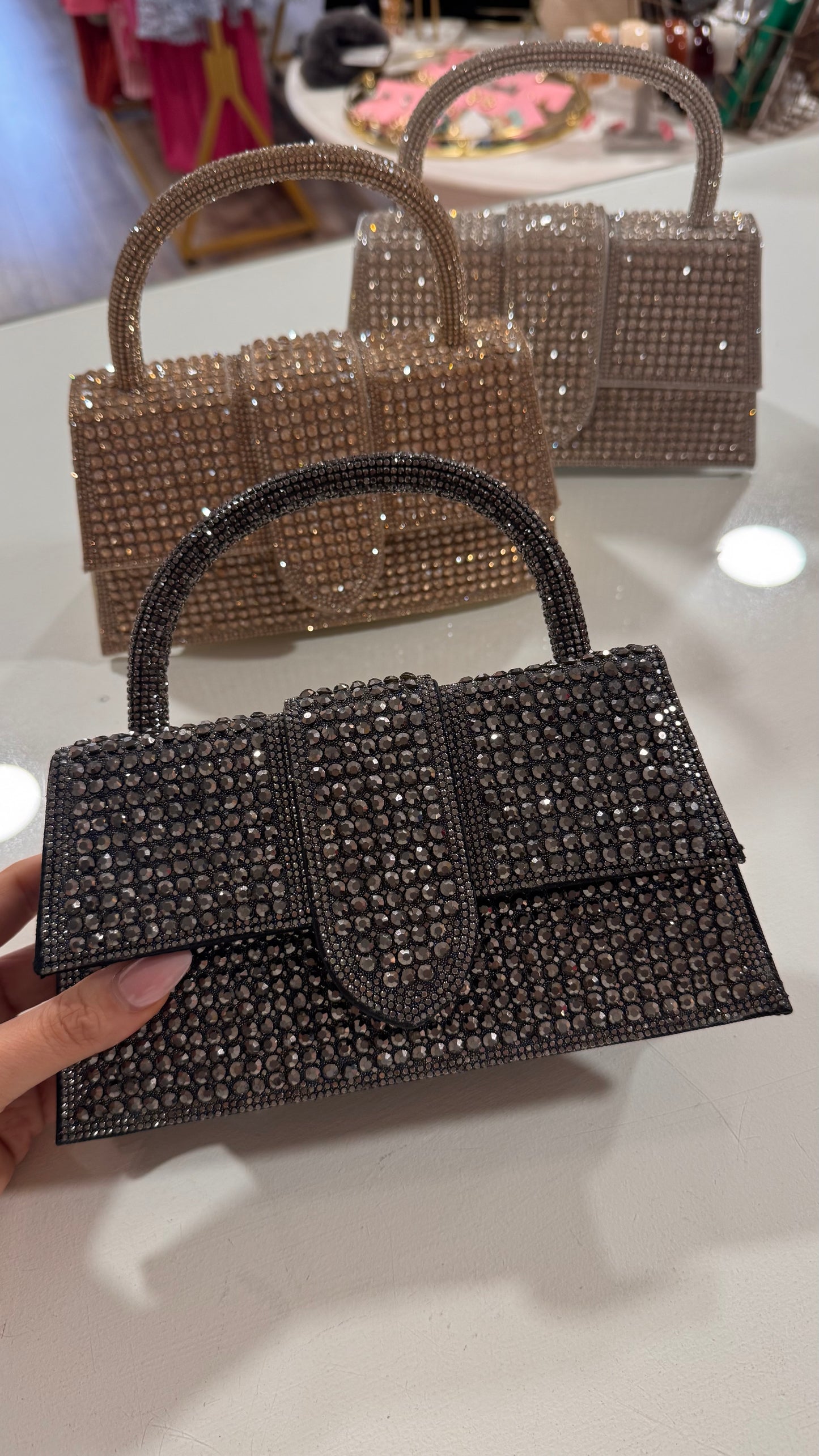 GRACIE black embellished grab bag