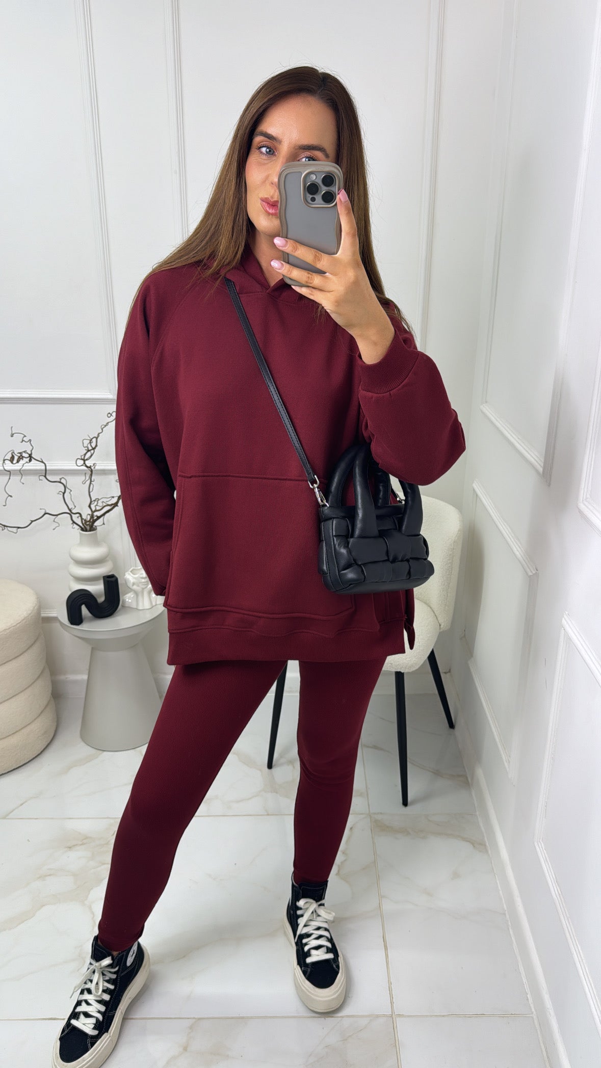 HALLIE burgundy hoodie & legging lounge set