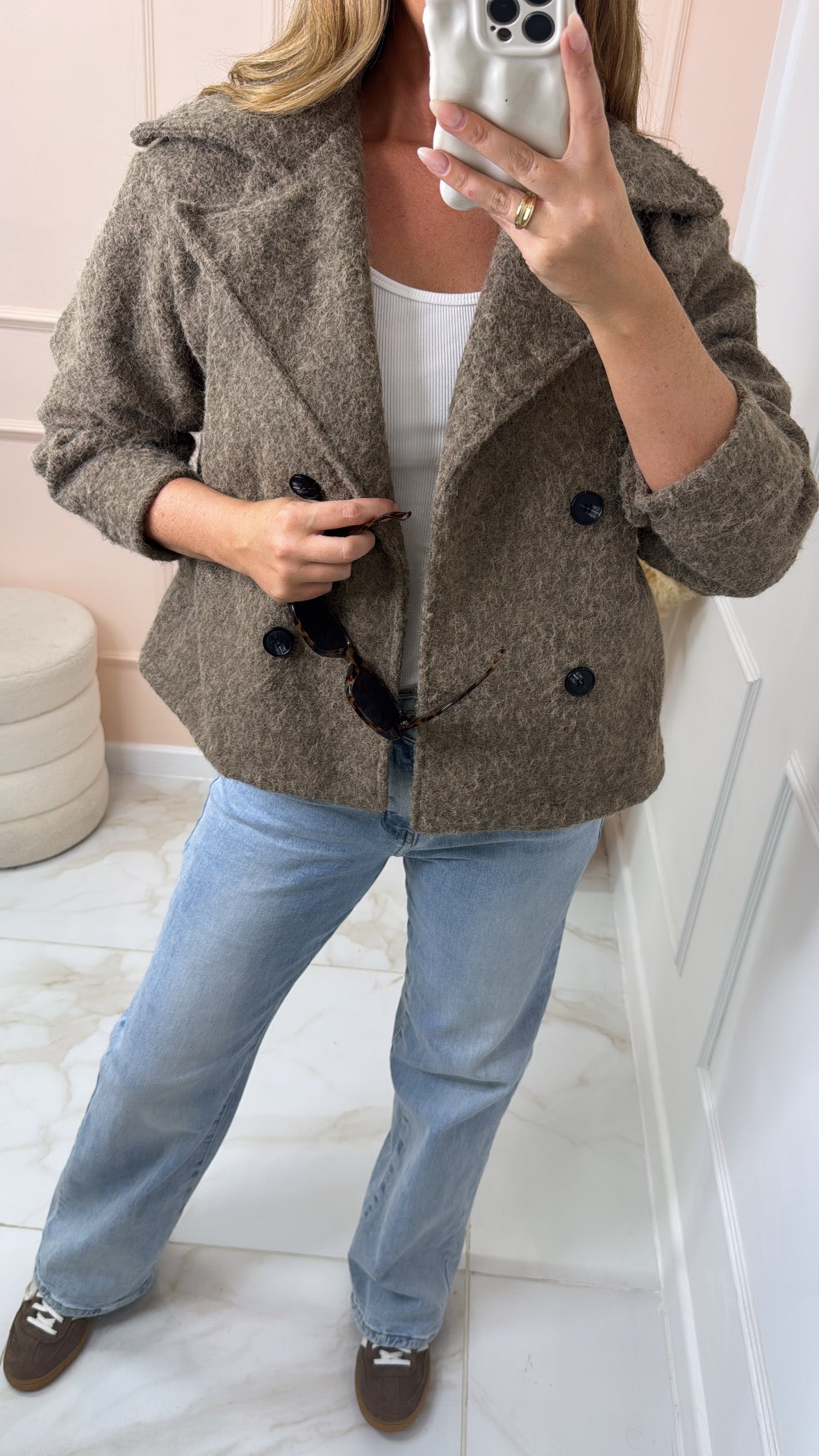 MARLEY taupe textured jacket