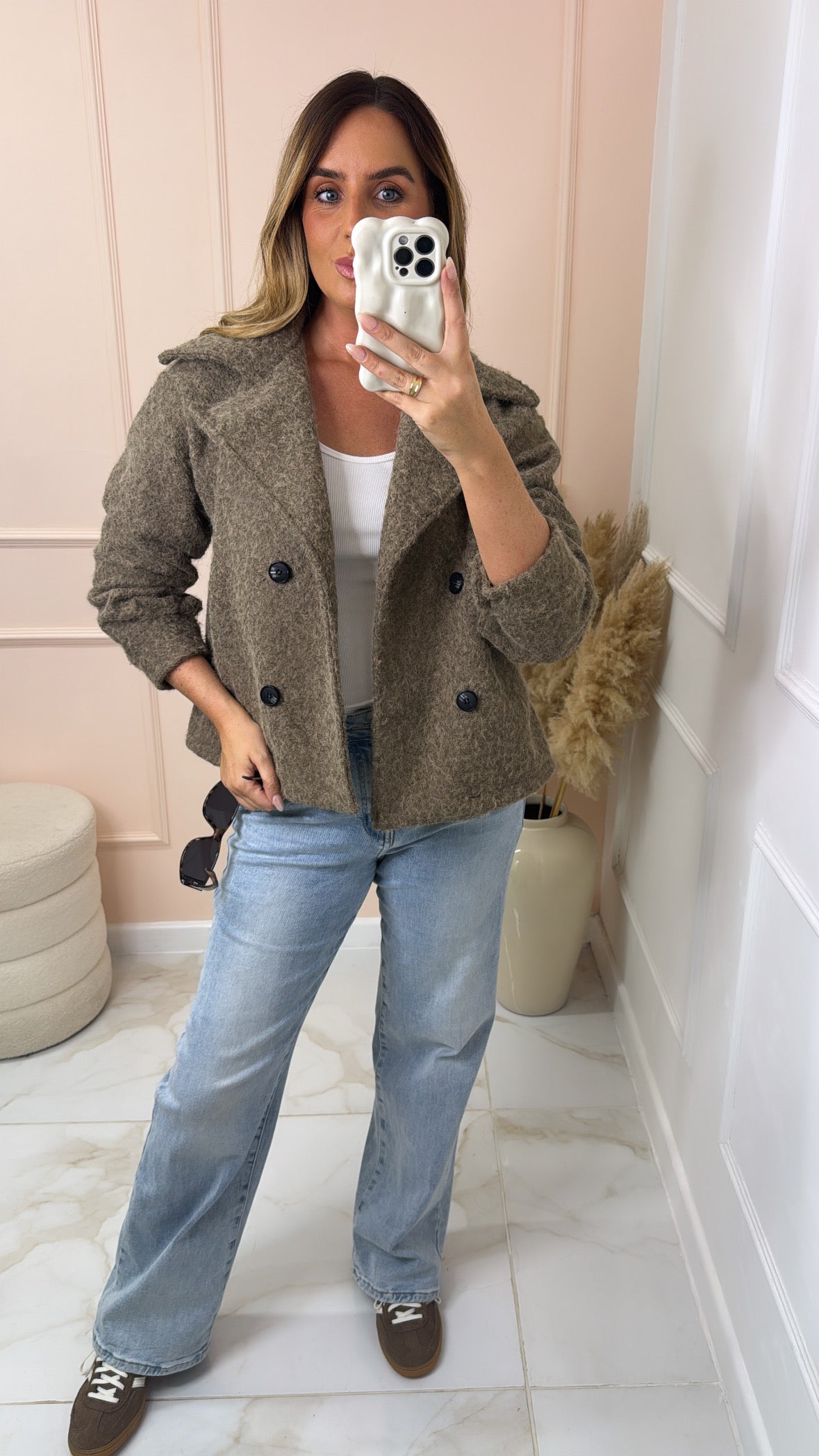 MARLEY taupe textured jacket