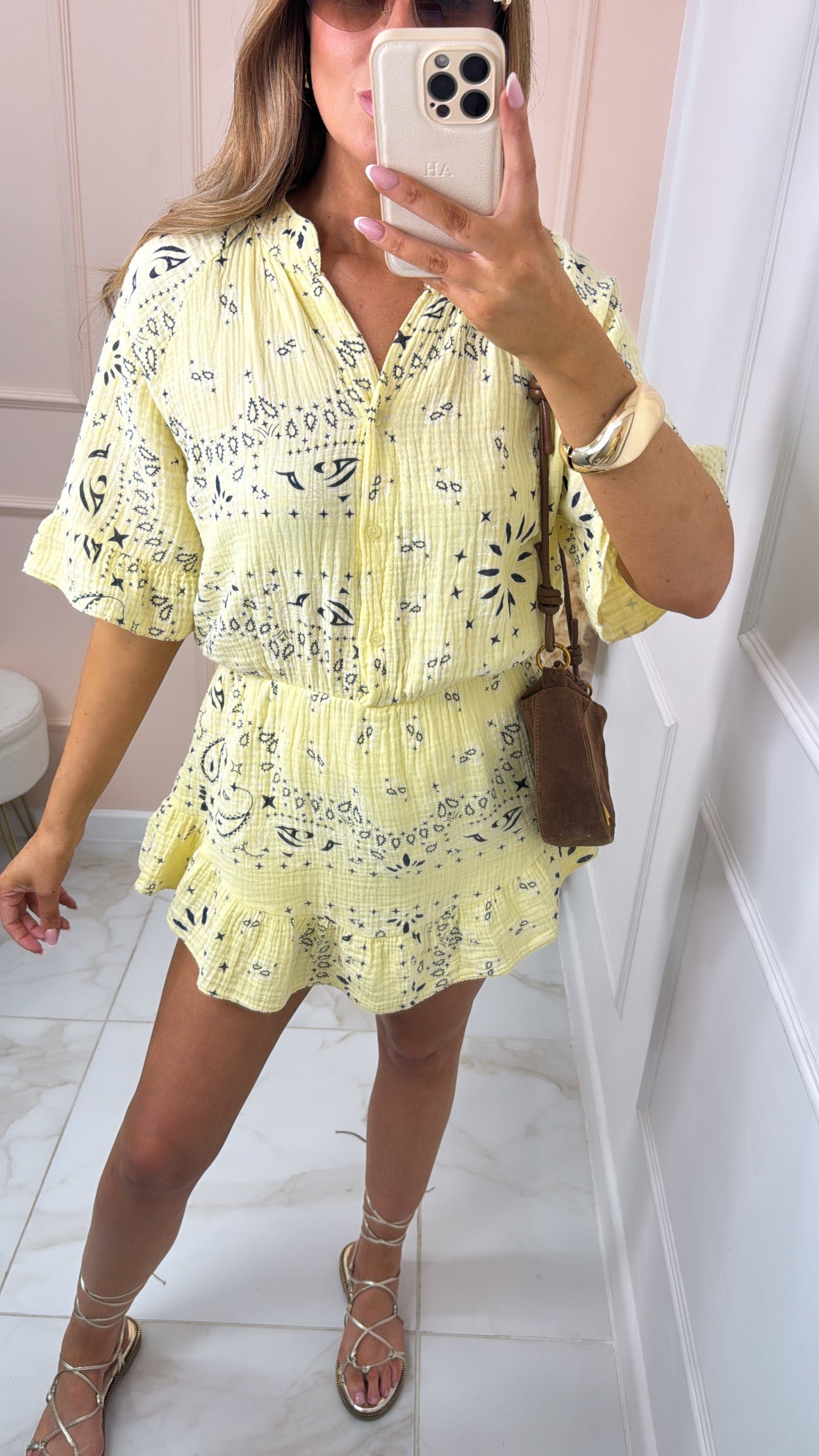 NADA lemon bandana print playsuit