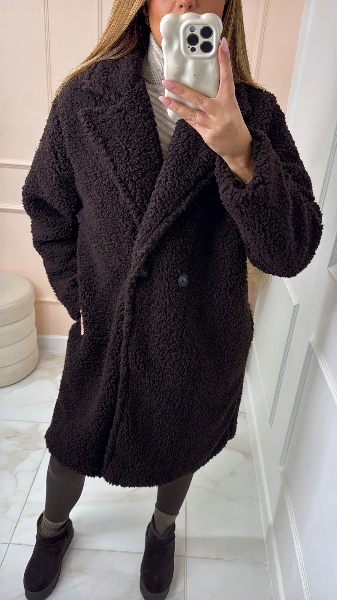 CHLOE brown oversized teddy coat
