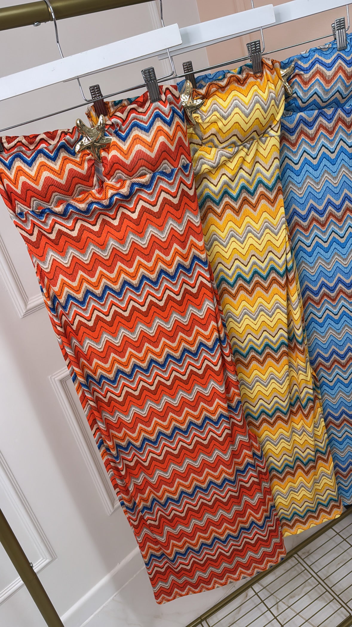 ADA orange zig zag starfish midi dress