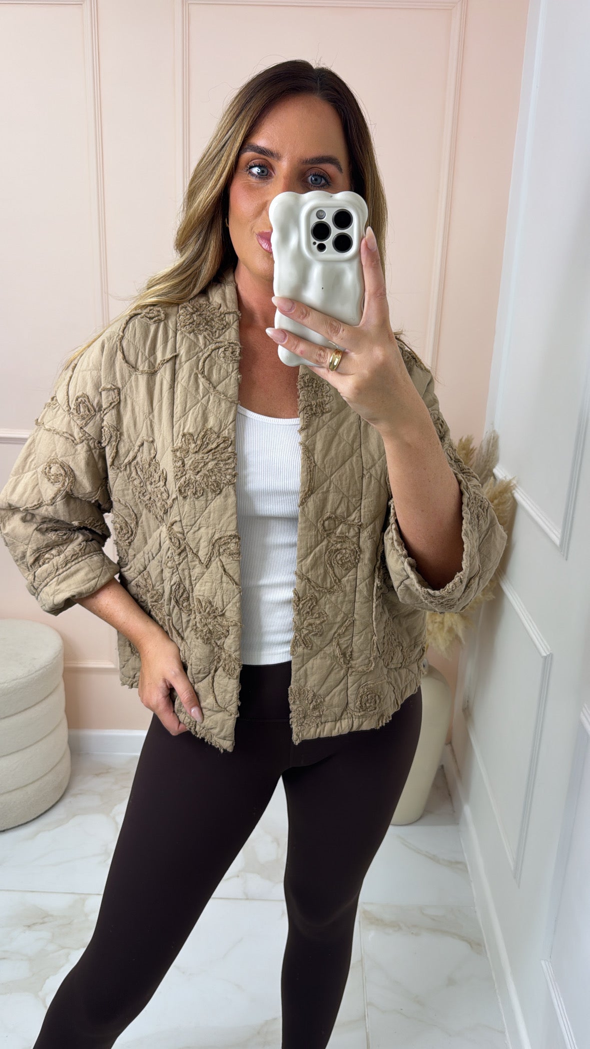 RILEY taupe textured jacket