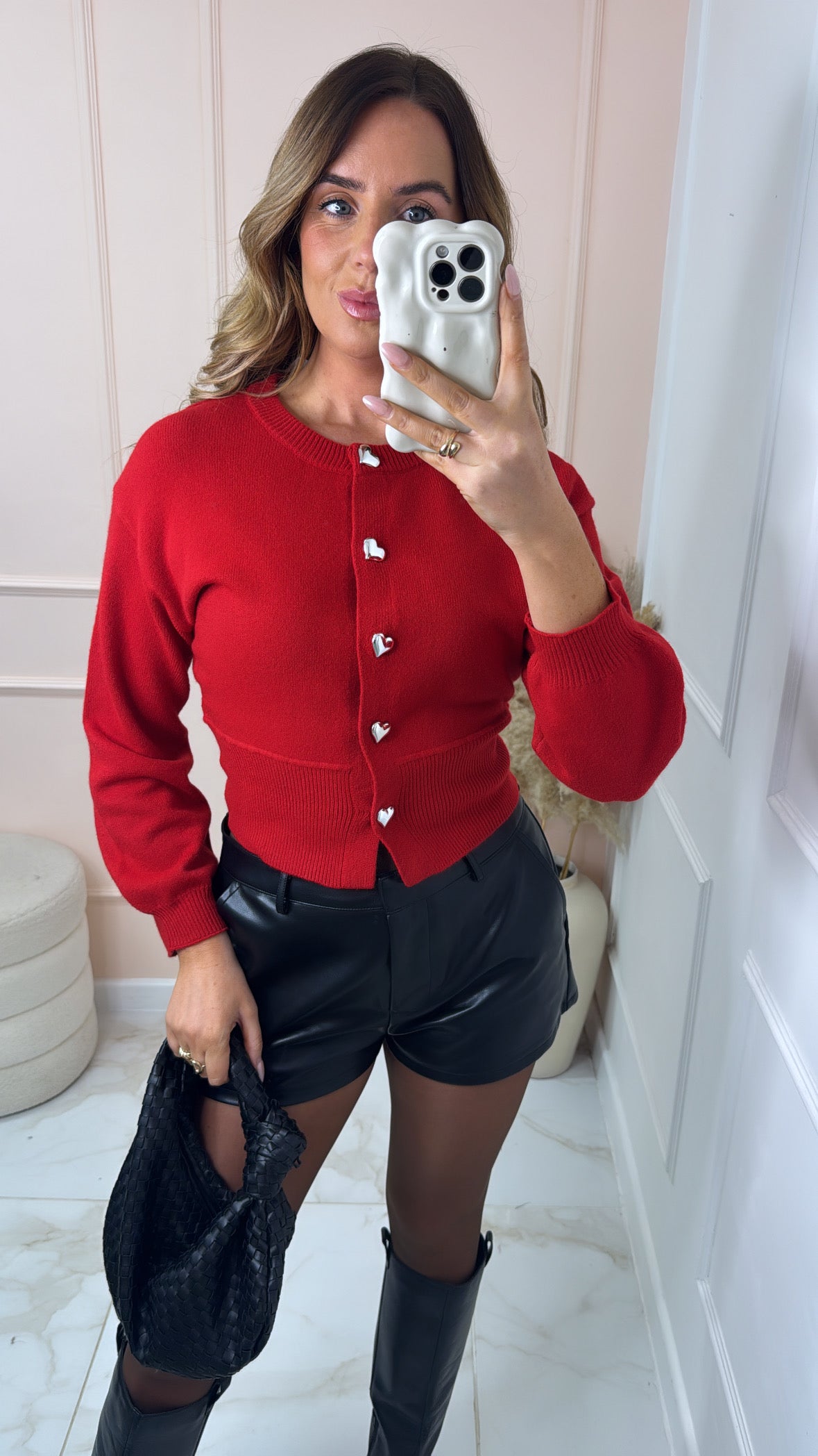 TILLY red heart button cardigan