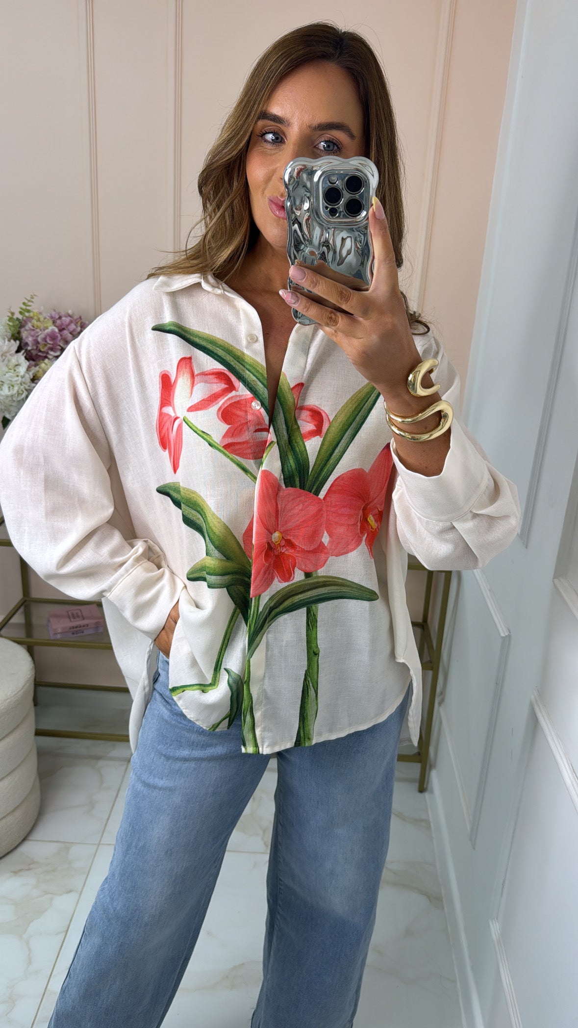 SUMMER floral oversized shirt
