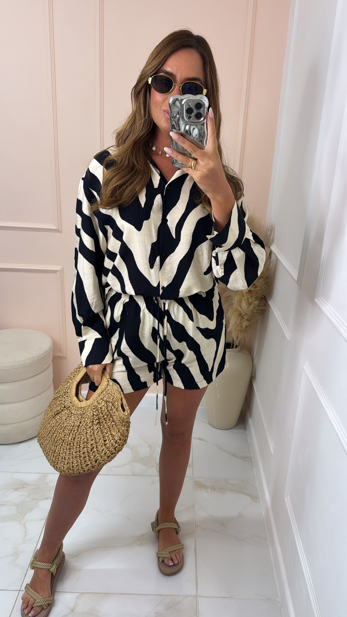 NADA zebra print short set