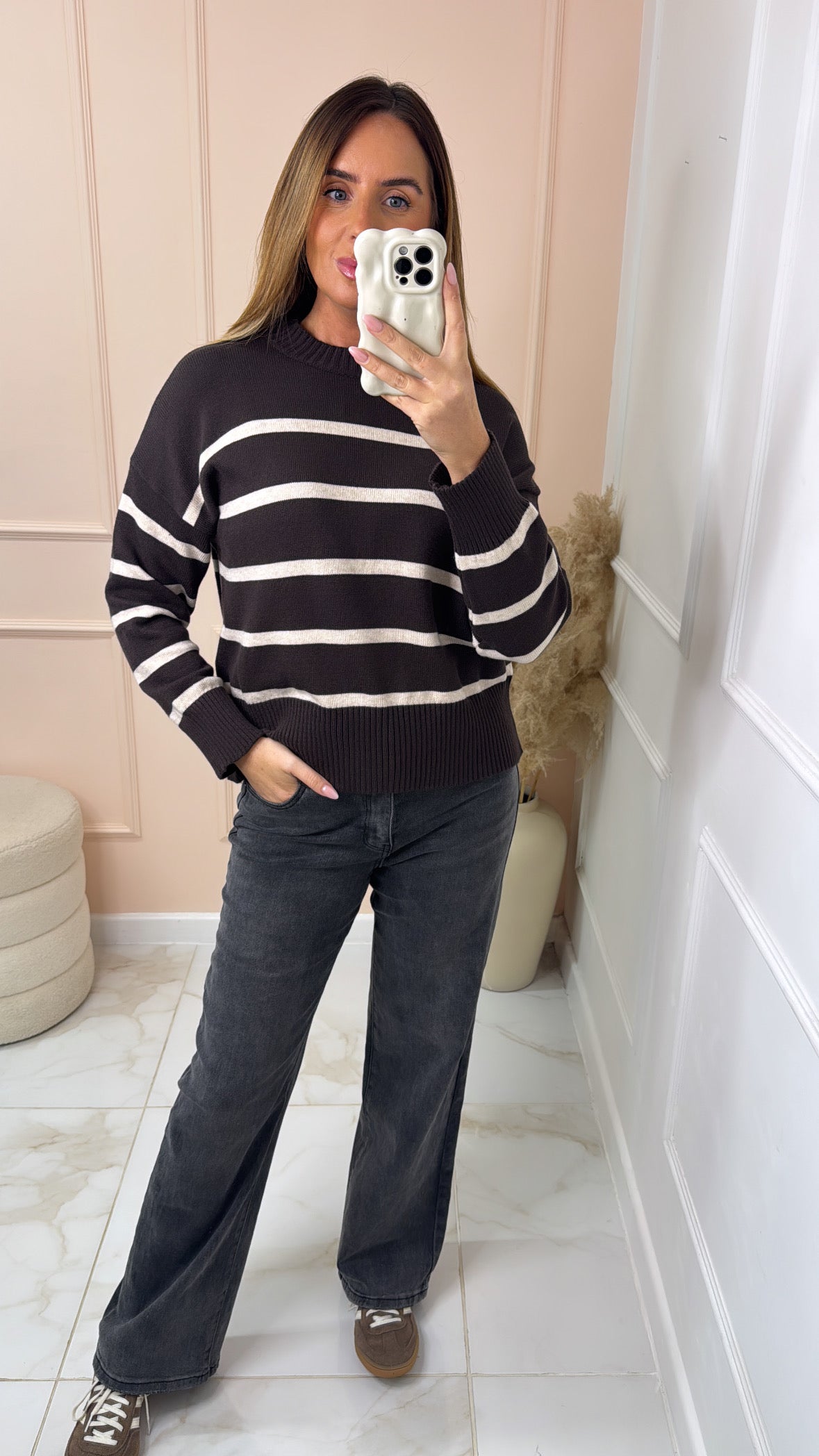 NADINE brown stripe jumper