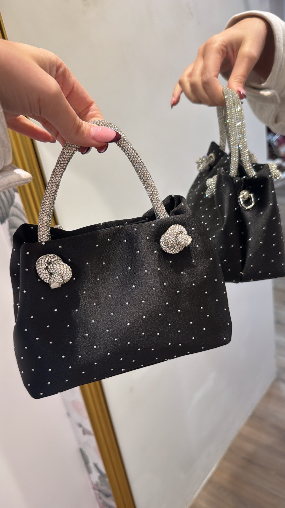 CLOE black diamante grab bag