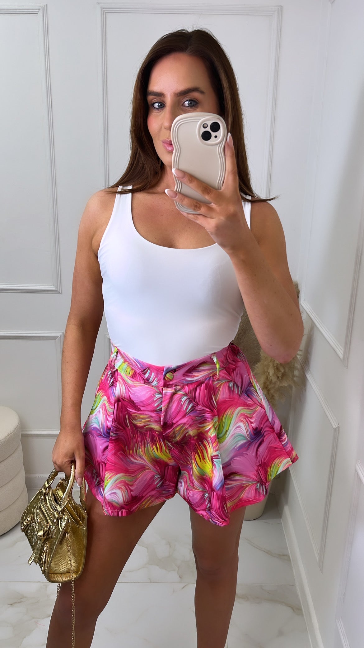 ROSIE pink printed flippy shorts
