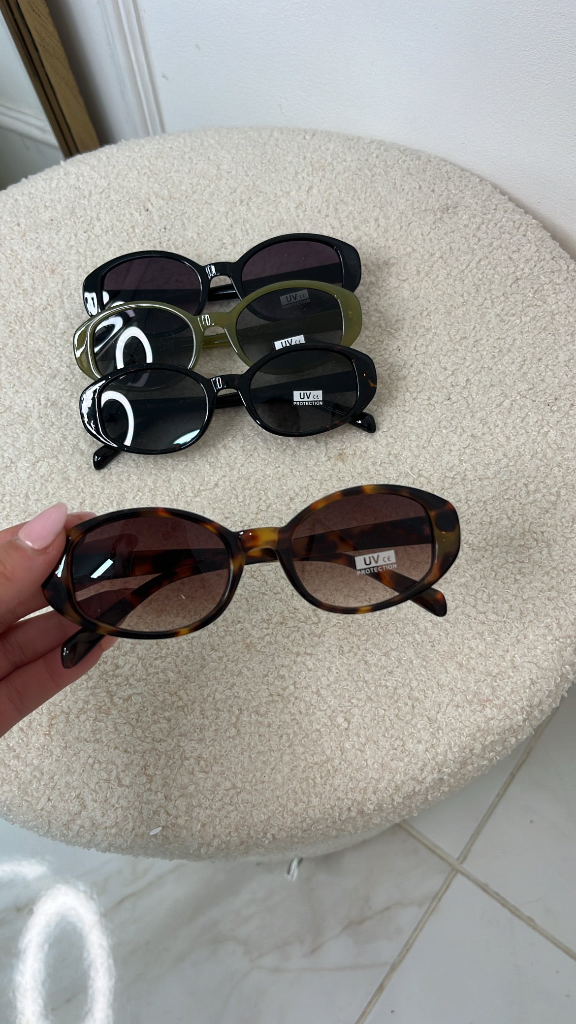 CORA light brown oval sunglasses