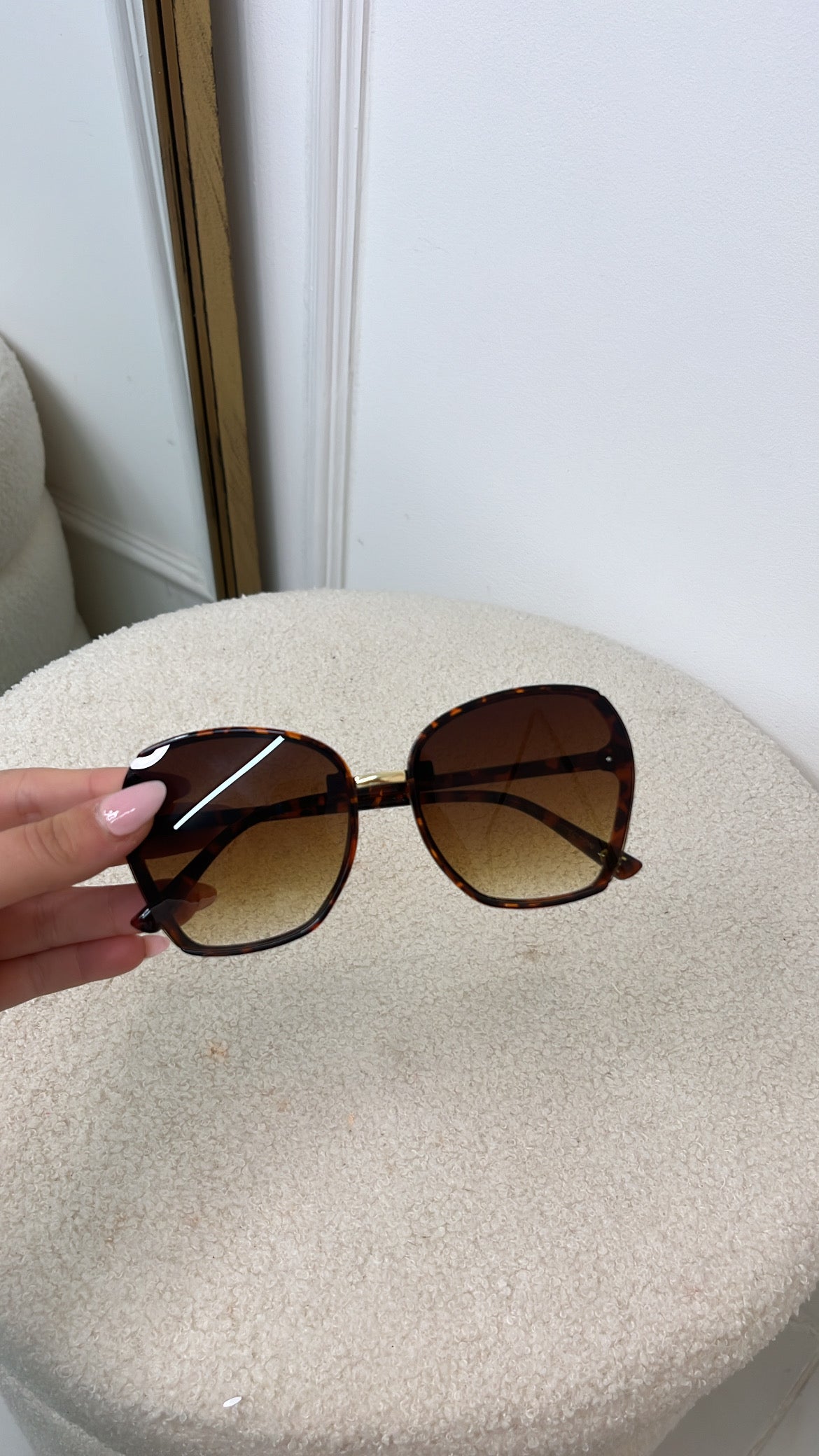 JUNE brown leopard oversized sunglasses