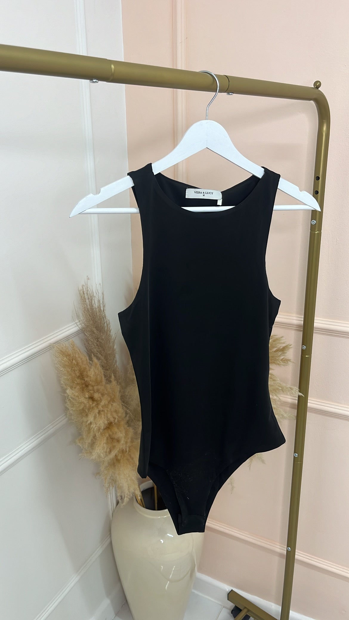 FREYA black racer neck bodysuit