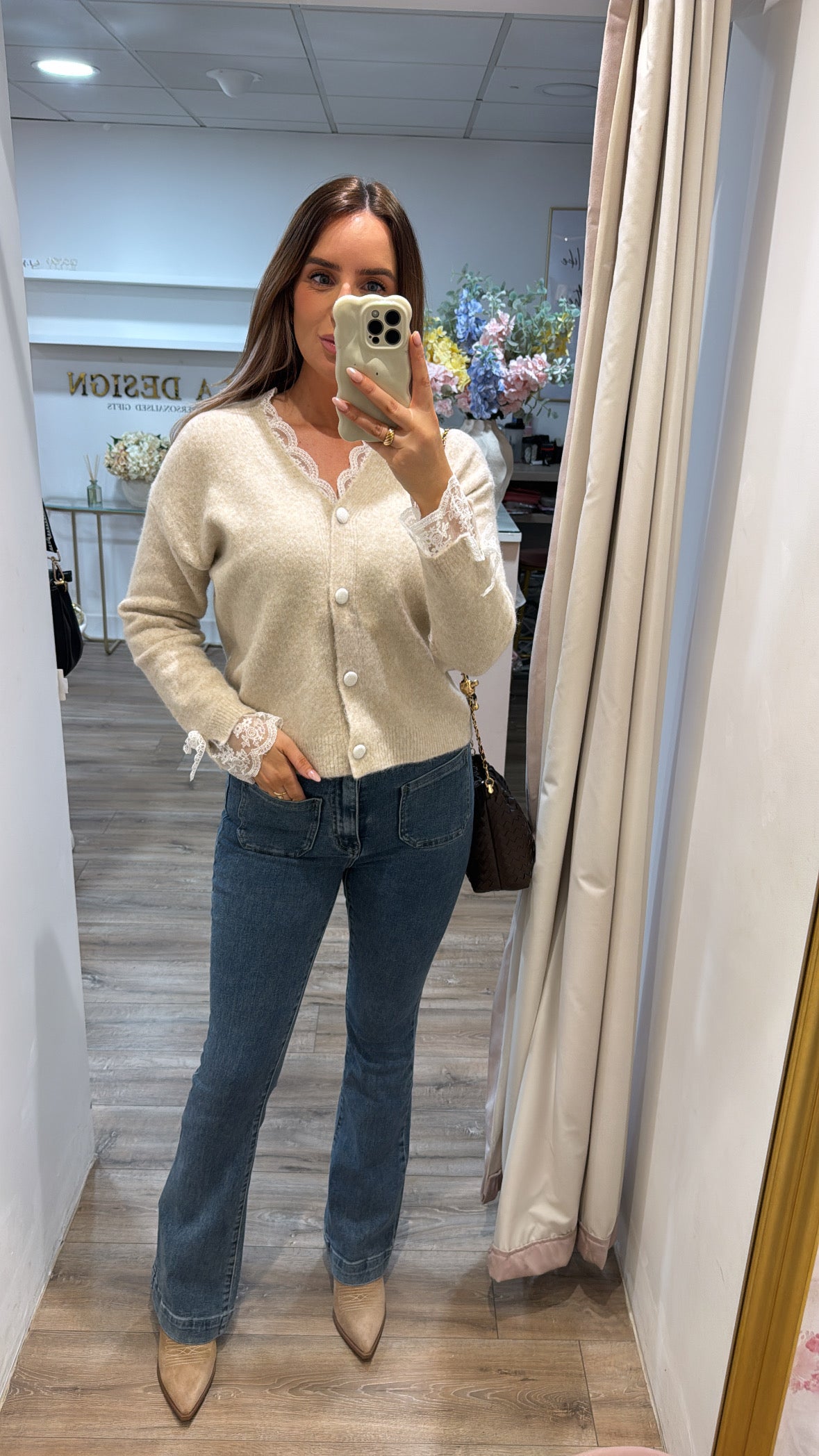 MISSY blue front pocket flared jeans