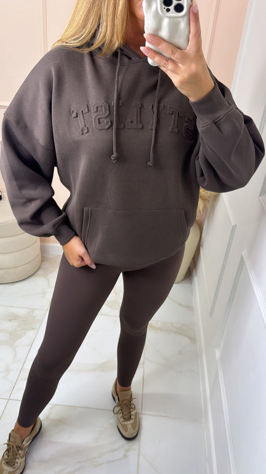 TALIA brown stylist oversized hoodie