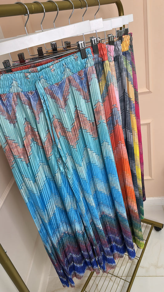 PAIGE mint zig zag print trousers