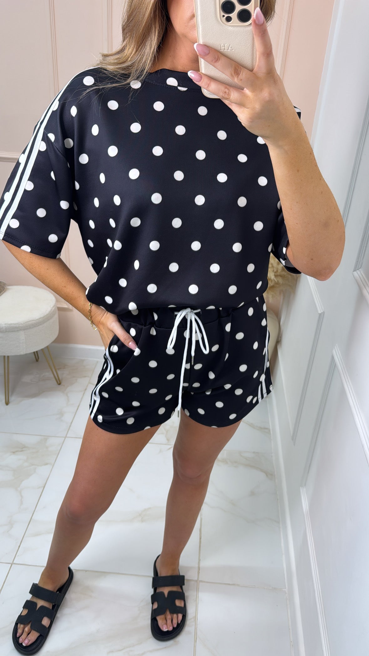 CICI black polka dot short set