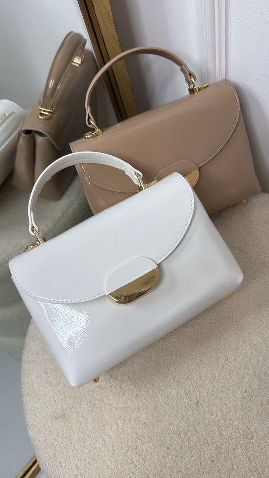 CLAUDIA white patent grab bag