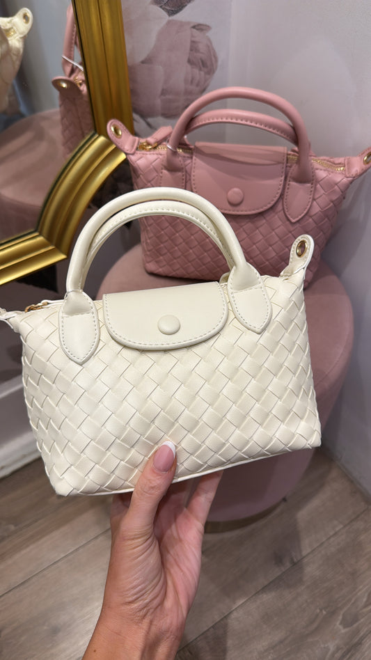 ABBIE cream woven grab bag