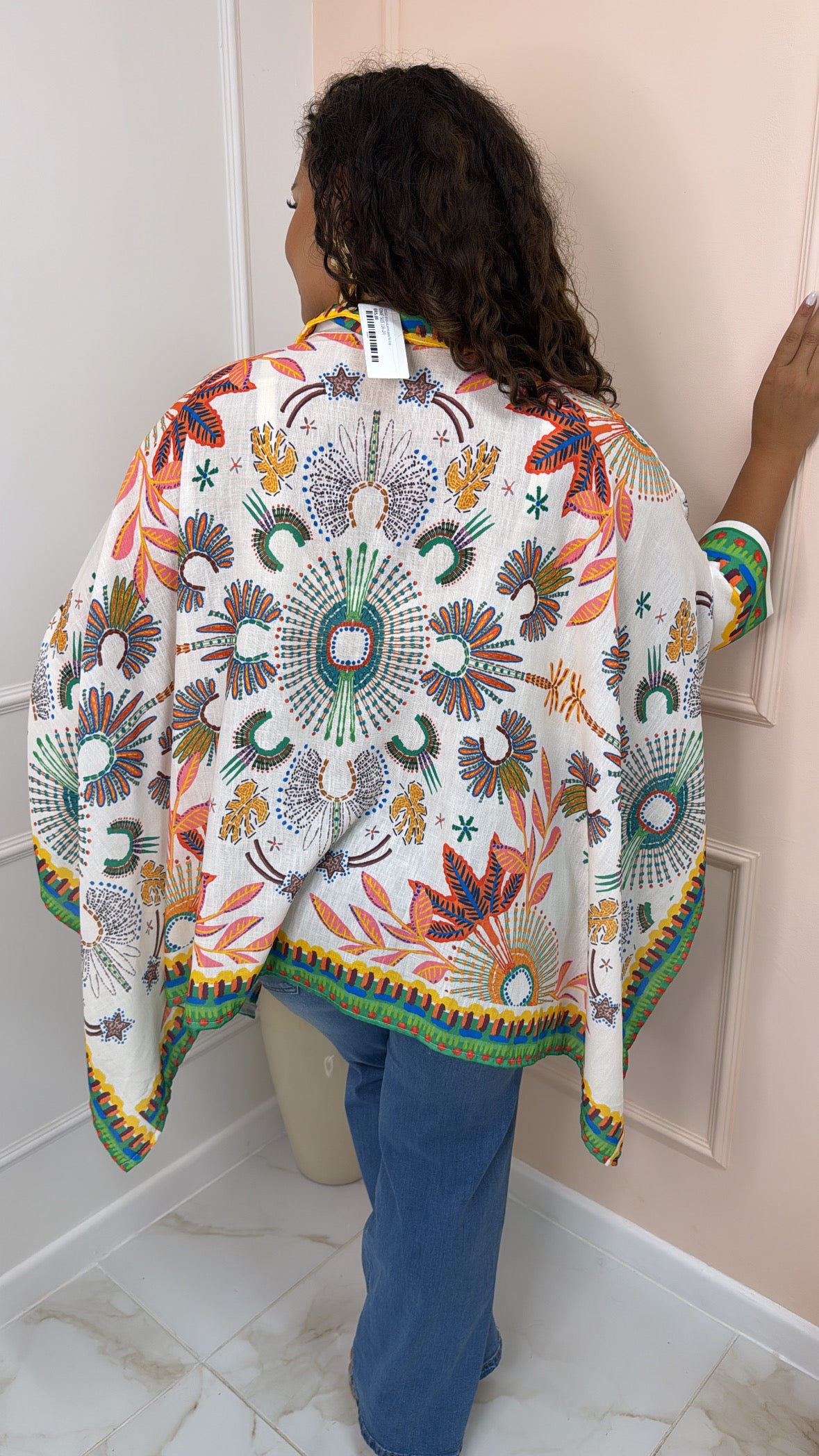 JOSIE tropical print poncho top