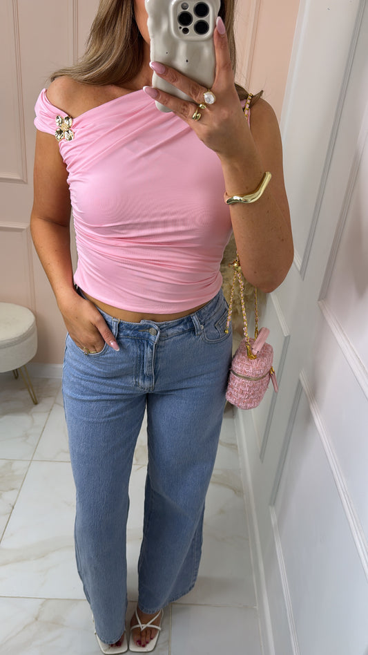 MARGOT pink slinky asymmetric top