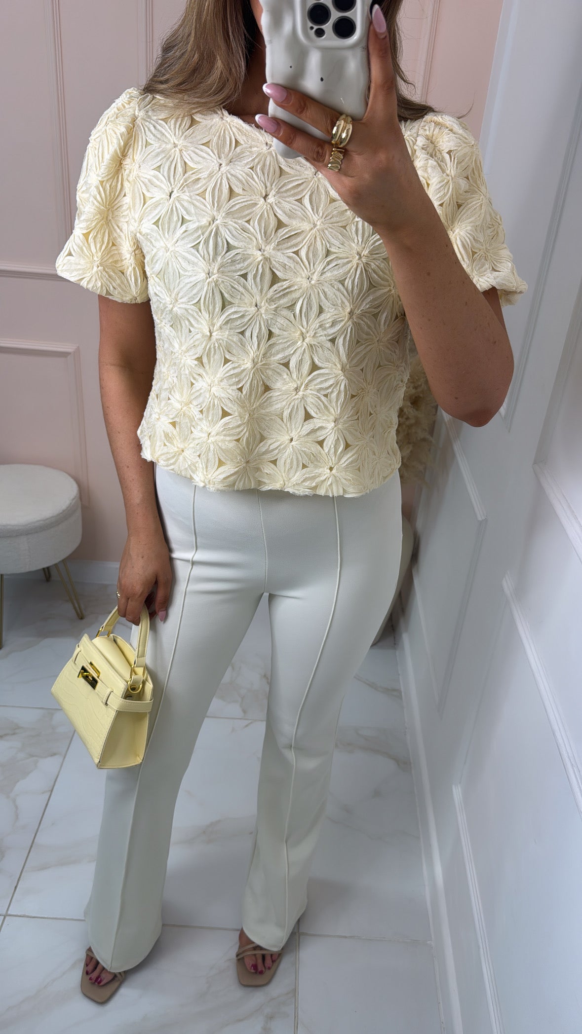 POPPY lemon floral puff sleeve blouse