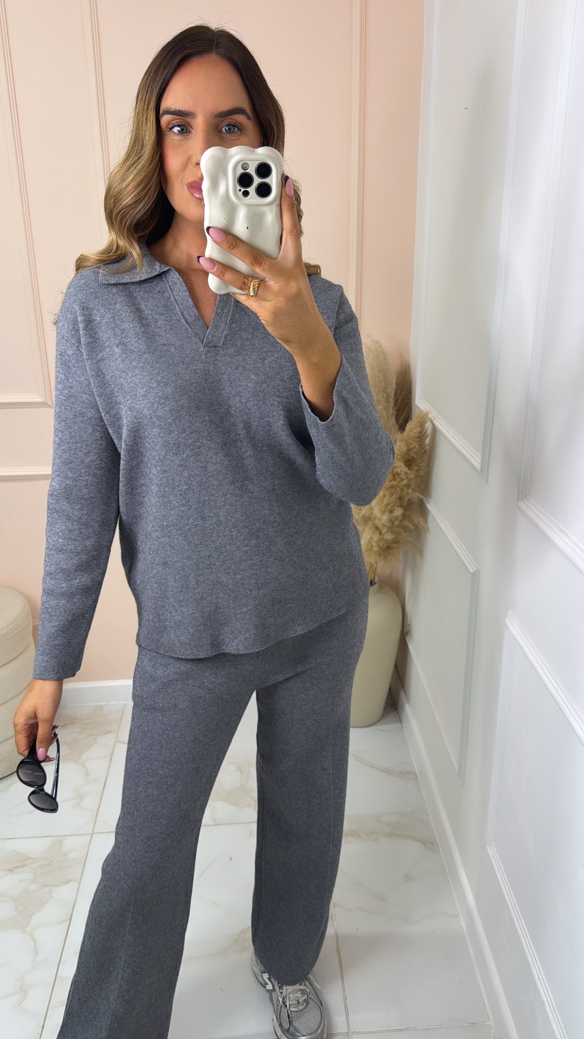 MATILDA grey collared lounge set