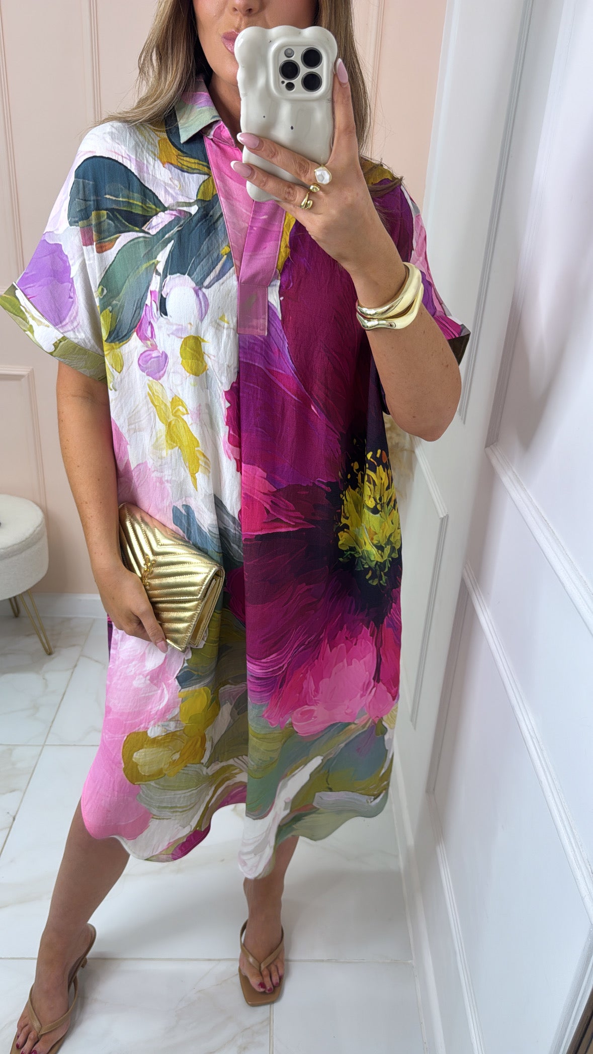 THEA watercolour floral printed tunic dress