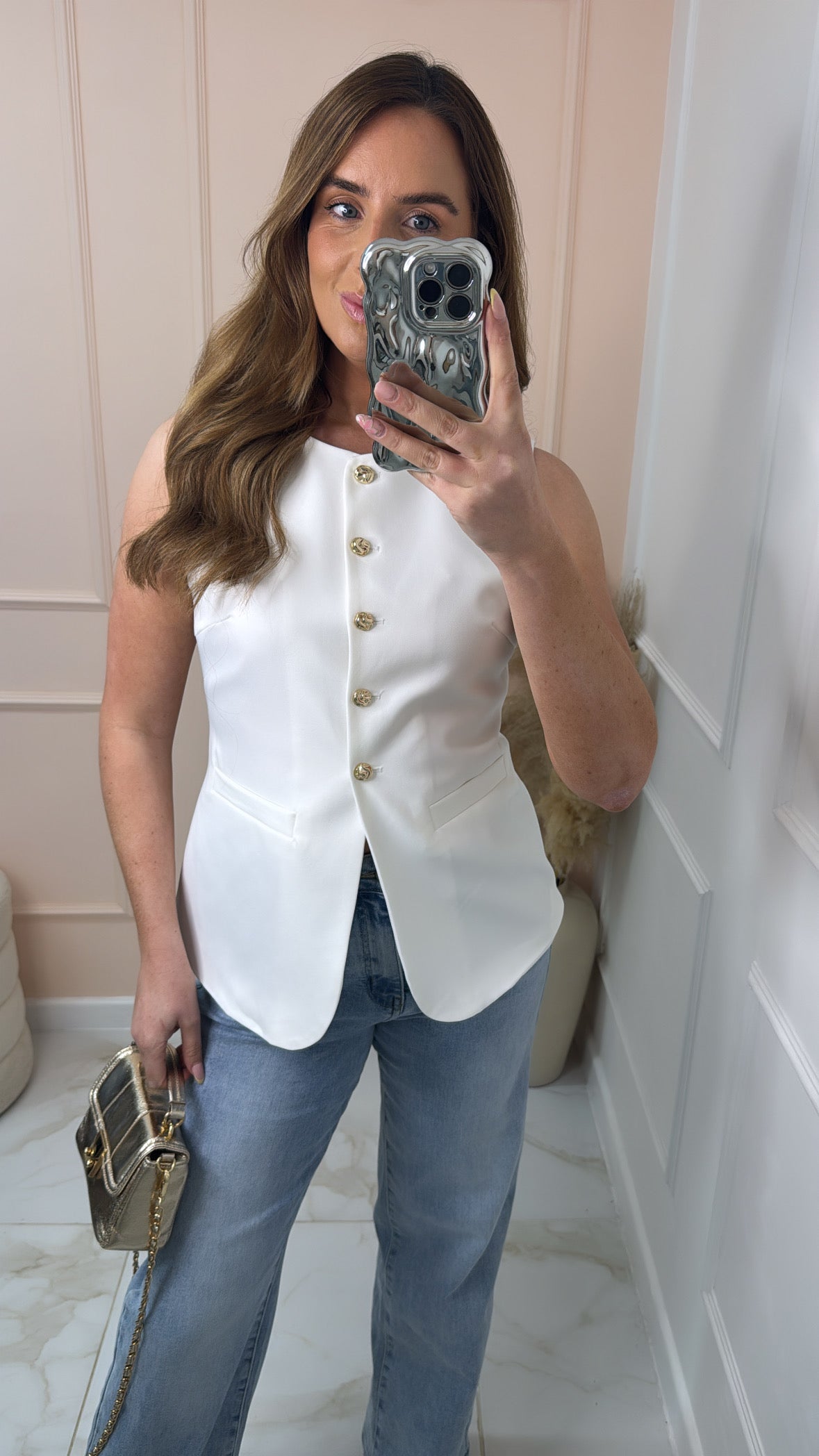 CHARLIE white tailored waistcoat