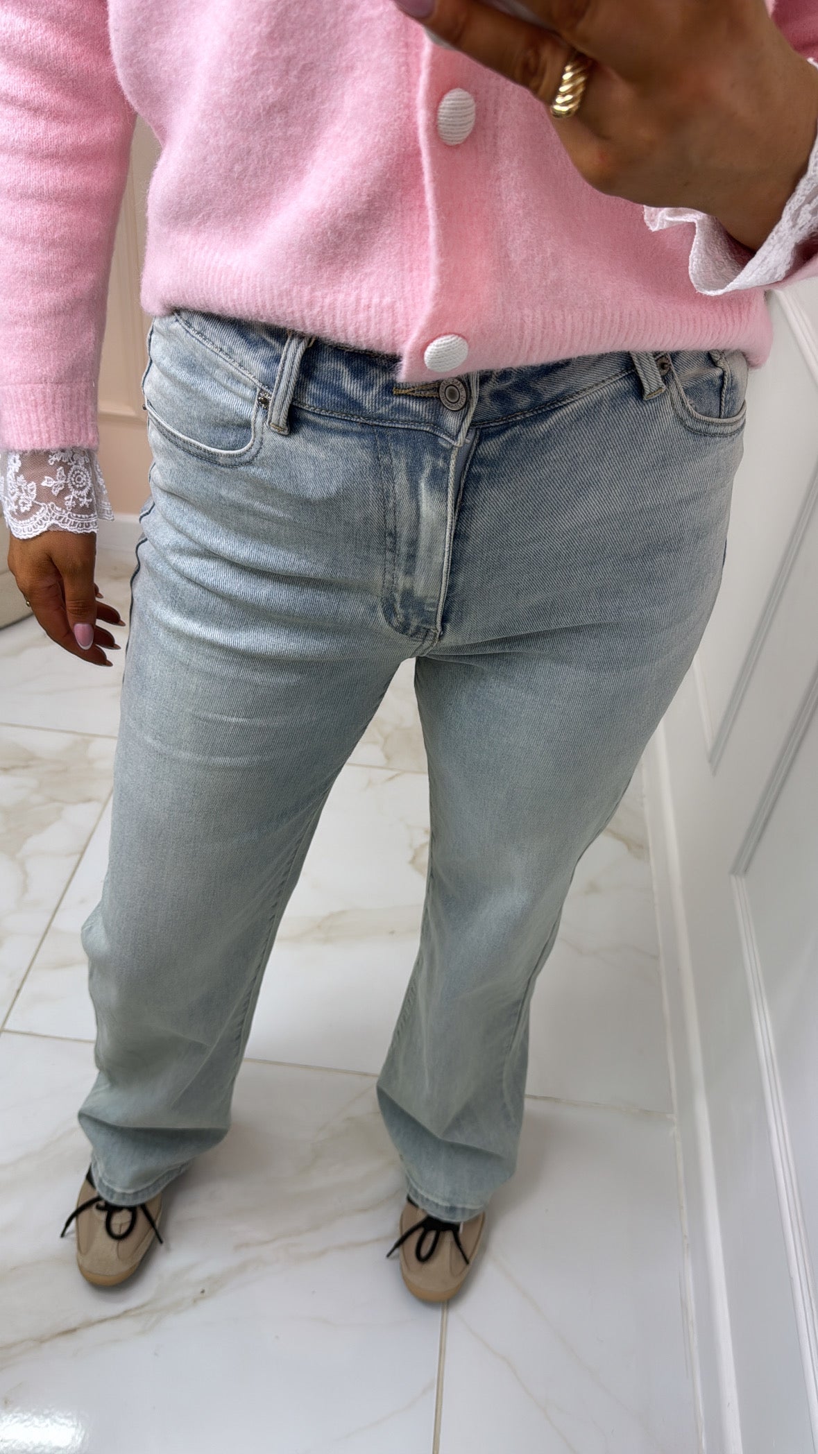 CARMEN light wash straight leg jeans