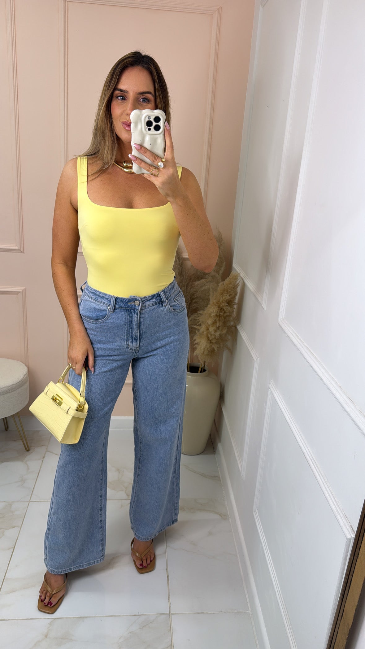 CLARA lemon square neck bodysuit