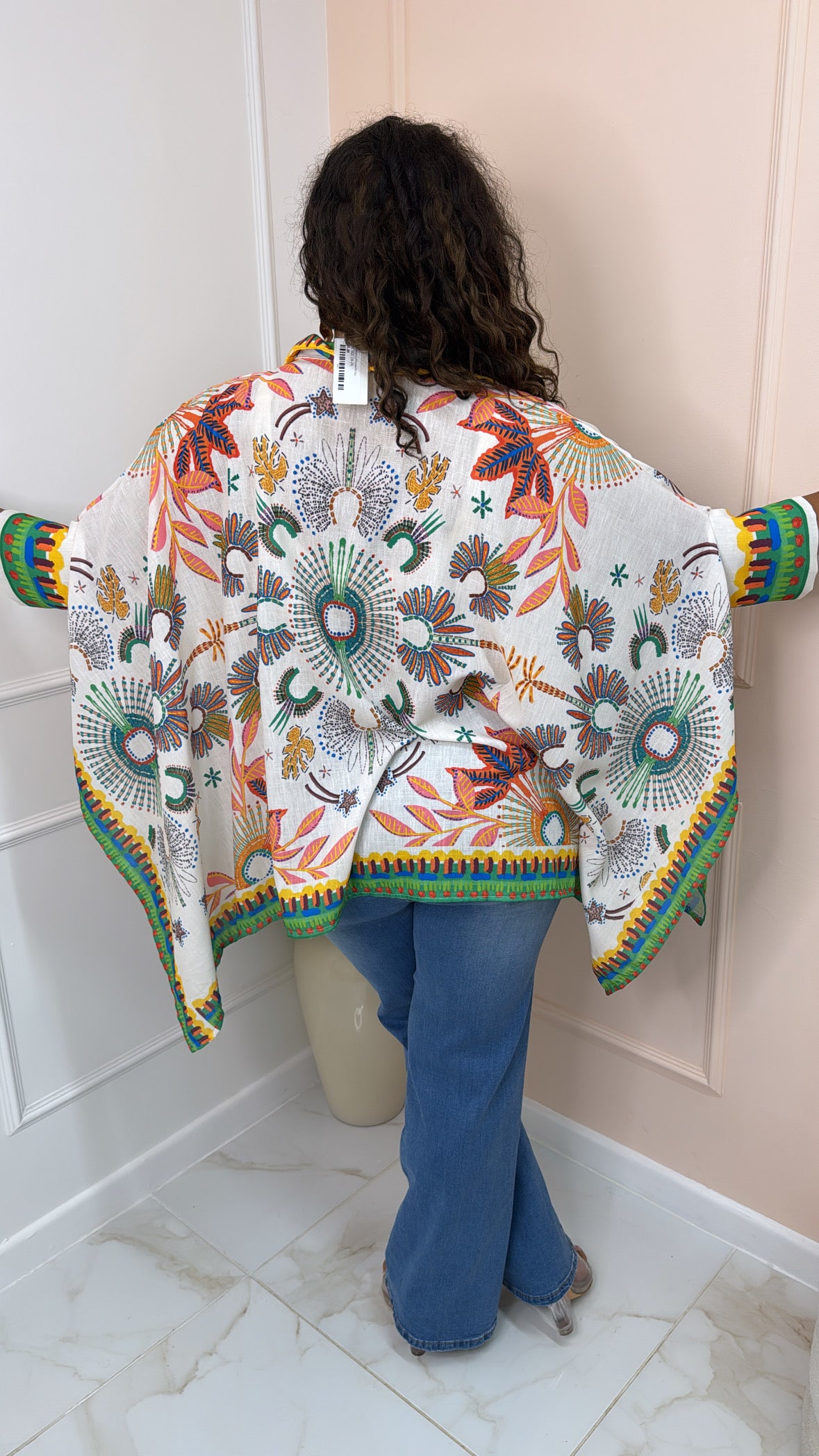 JOSIE tropical print poncho top