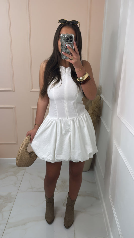 ESME white balloon mini dress
