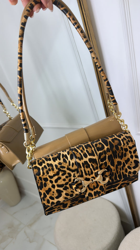 KENYA leopard chain shoulder bag