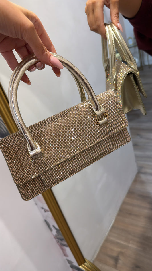 ALYSSIA gold diamante grab bag