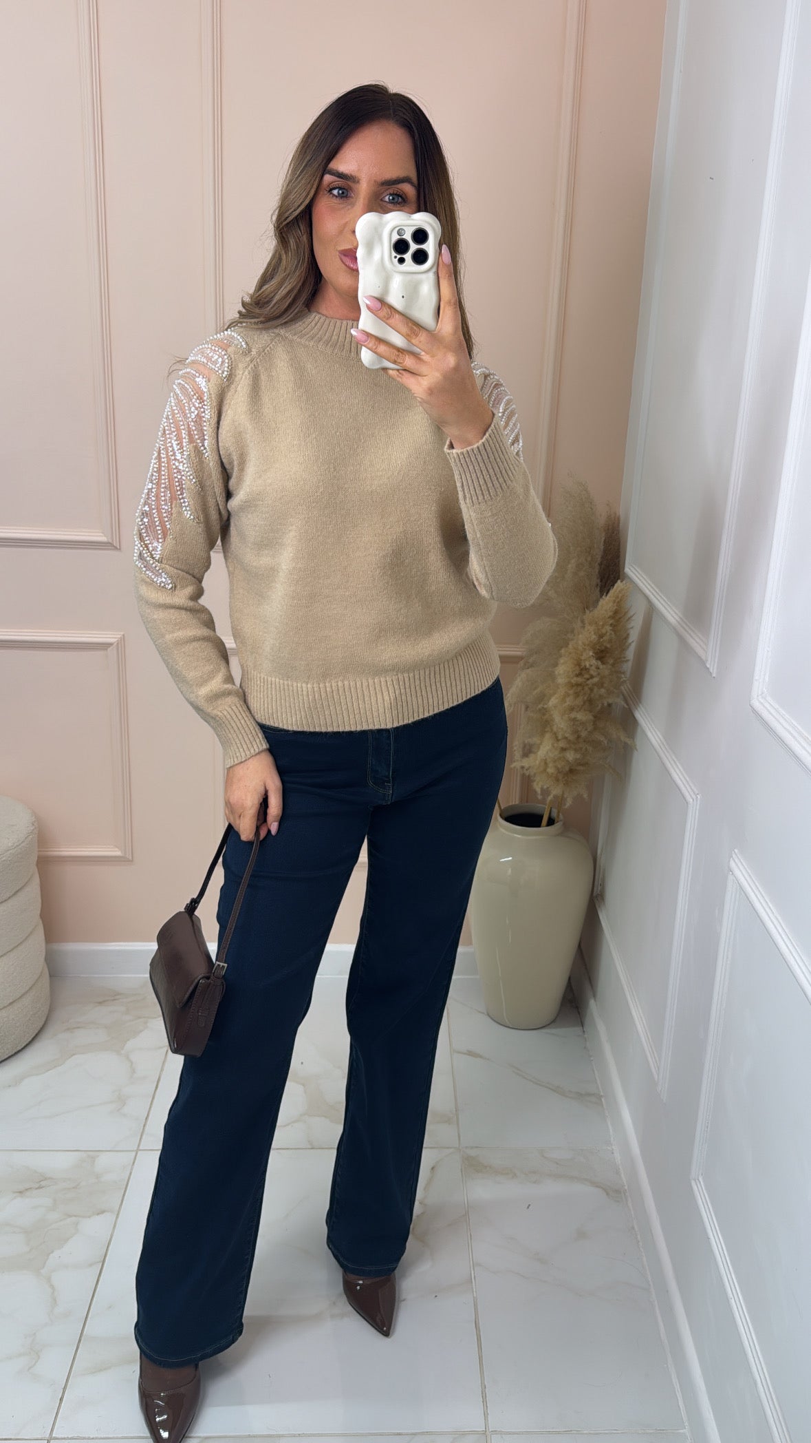 NADIA dark wash high waisted straight leg jeans