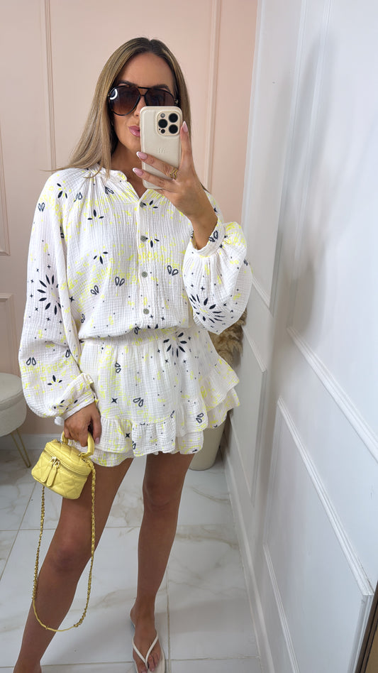 JOJO white bandana print skort co-ord