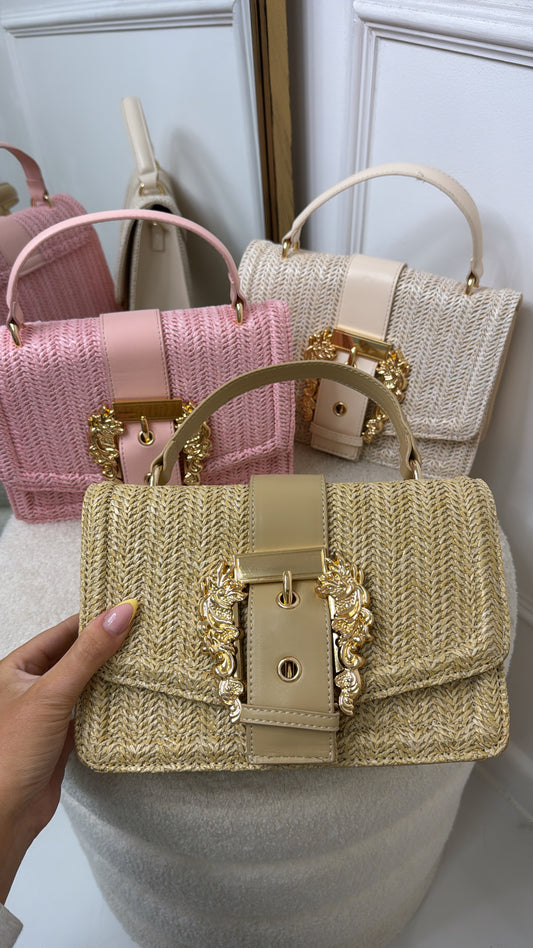 LIZZIE sand buckle detail grab bag