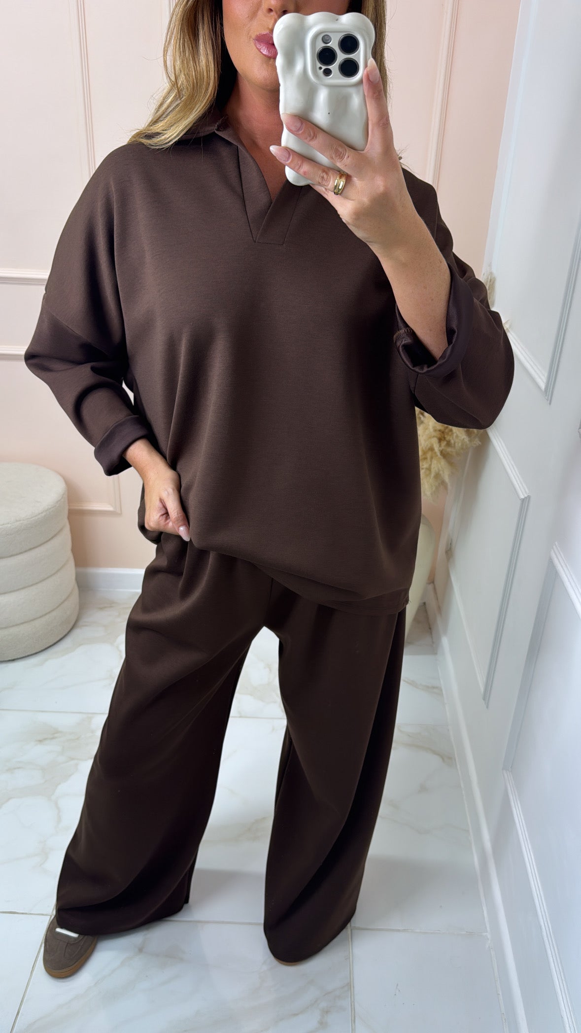 HATTIE brown relaxed fit lounge set