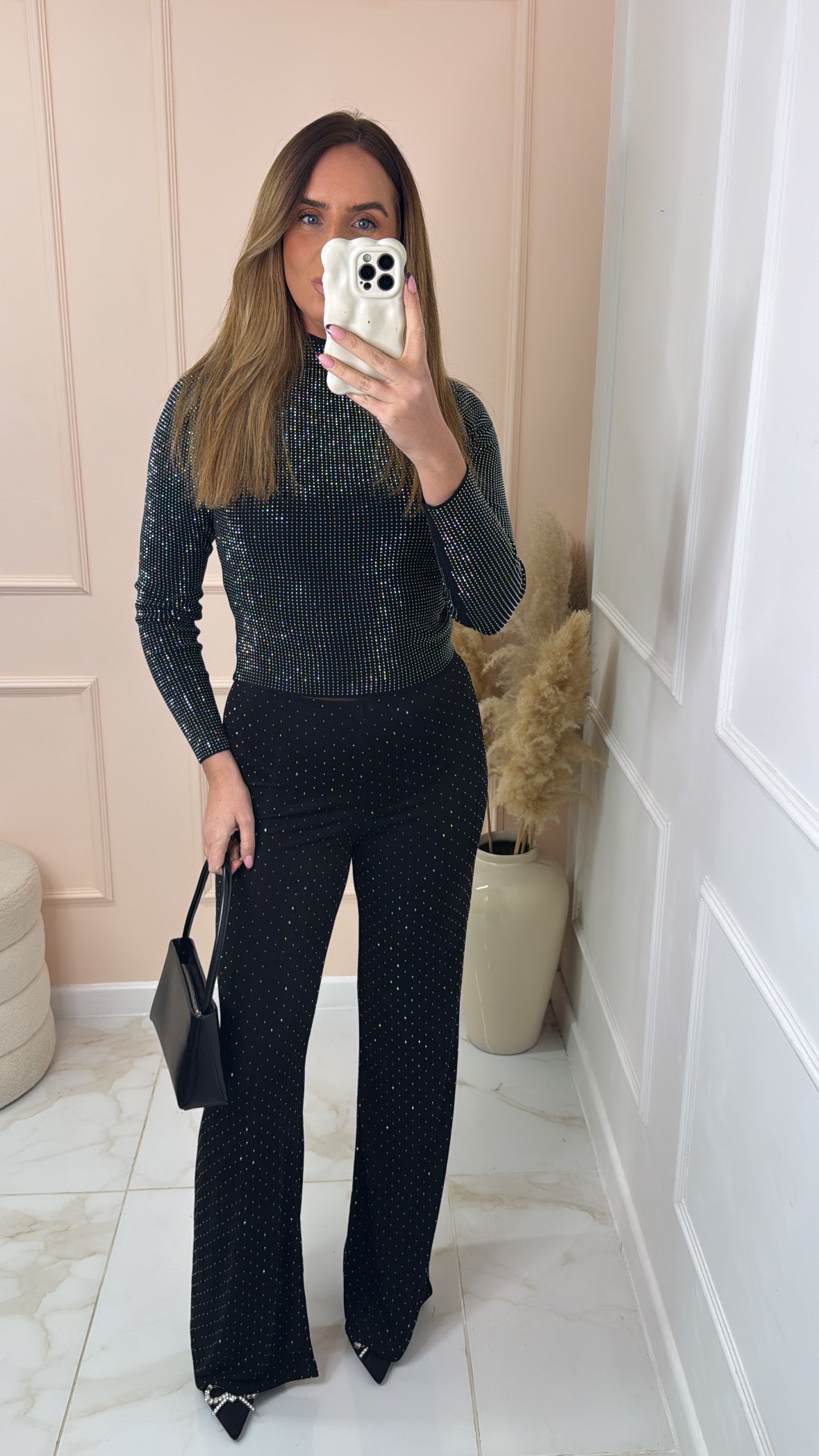 MILLIE black diamante trousers
