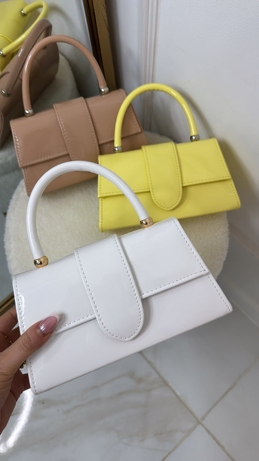 TALIA white fold over grab bag