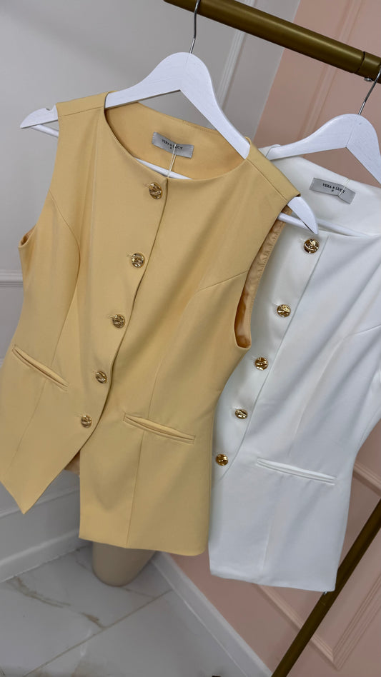 JESSIE buttermilk button waistcoat