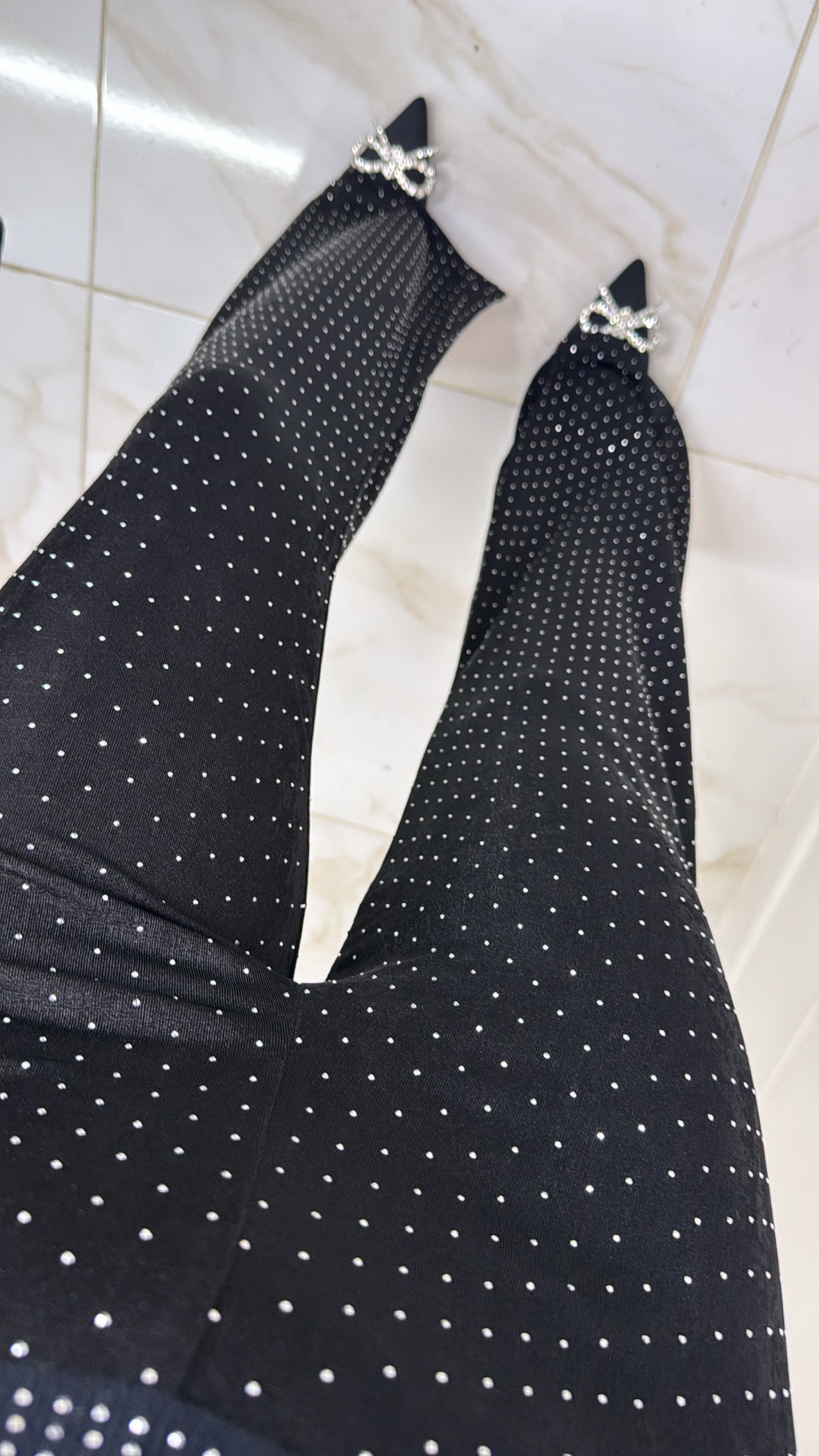 MILLIE black diamante trousers