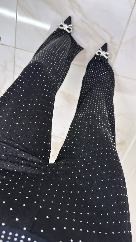 MILLIE black diamante trousers