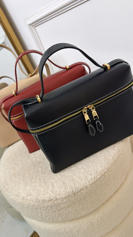 LEIGH black vanity crossbody bag
