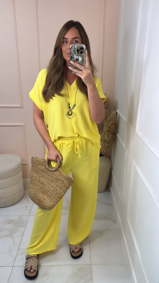 JASMINE lemon necklace trouser co-ord