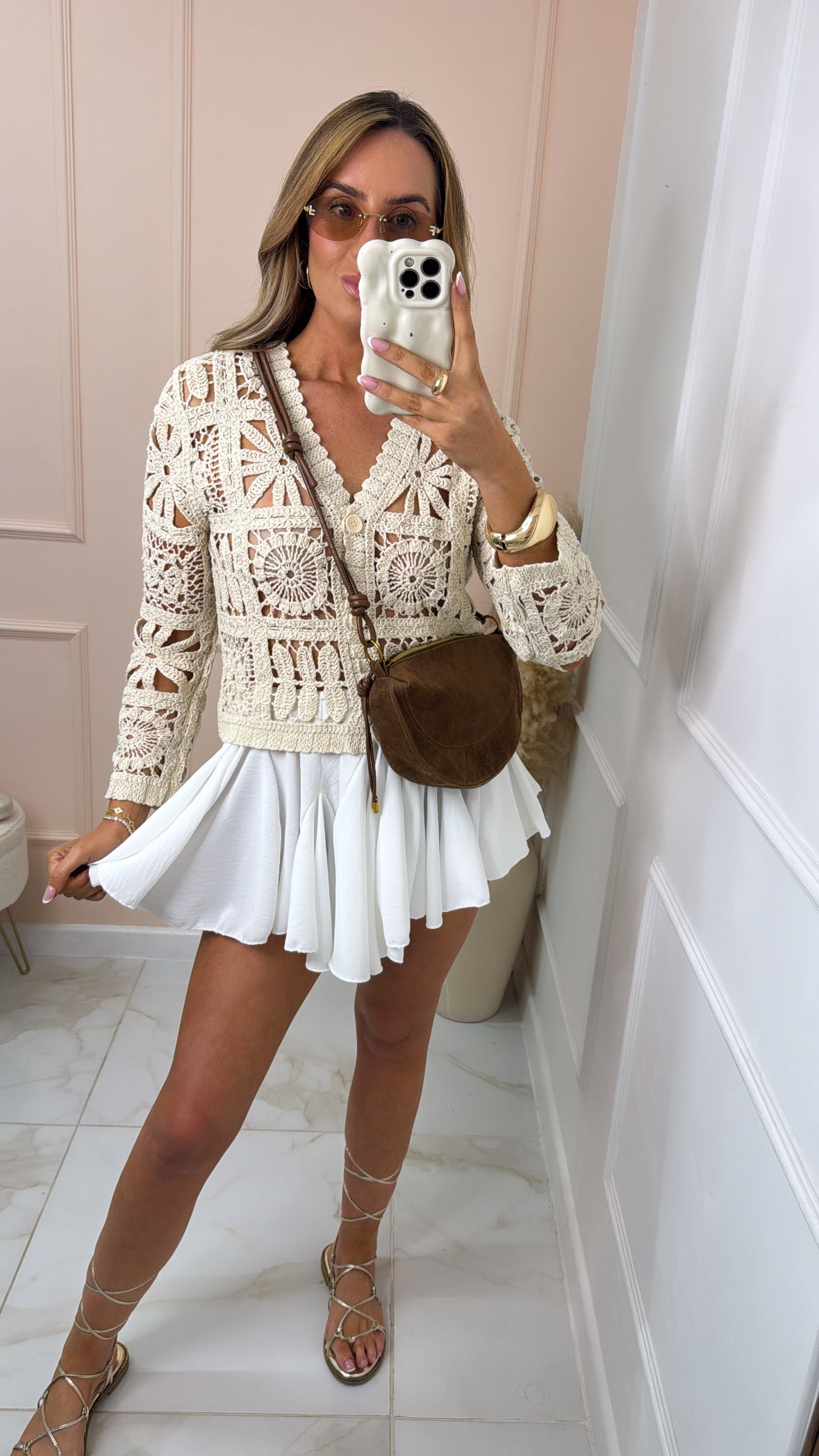 MELODY stone crochet cardigan
