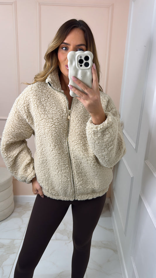 IZZY beige teddy jacket