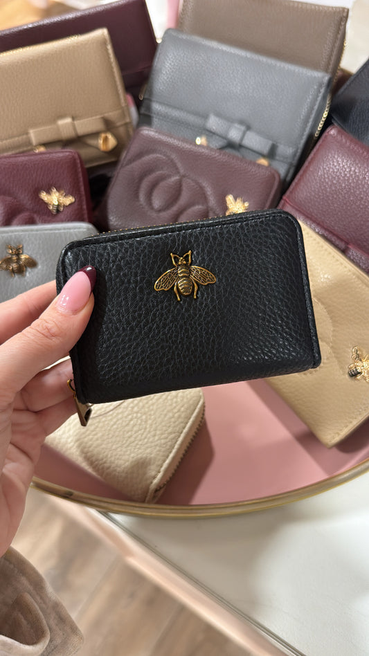 ERIN black bee detail card holder