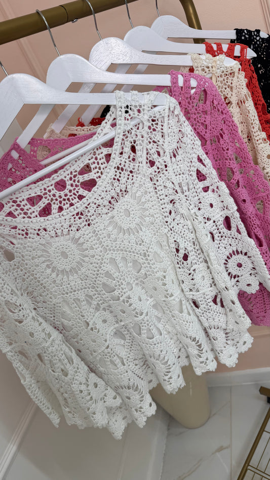 SHAE white crochet top